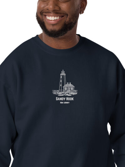 Sandy Hook Lighthouse Embroidered Crewneck