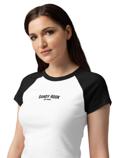 Sandy Hook, NJ - Women’s Micro Rib Raglan Baby Tee